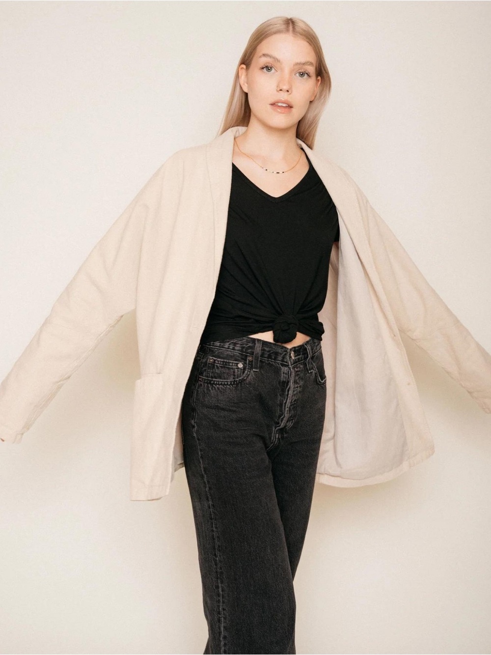 Jackson Rowe Uptum Blazer Beige Linen Oversized Jacket size Medium New NWT Fall